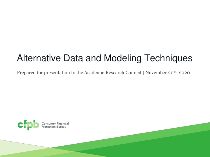 alternative data and modeling techniques
