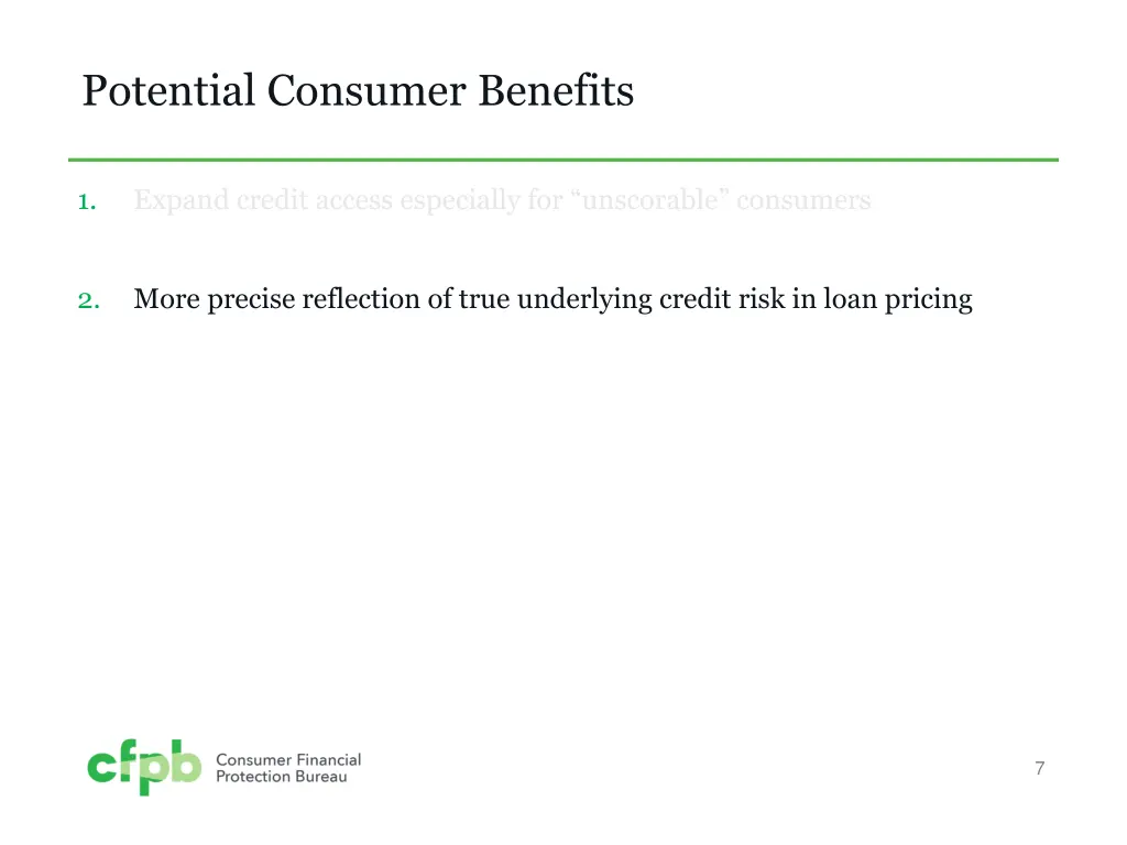 potential consumer benefits 1