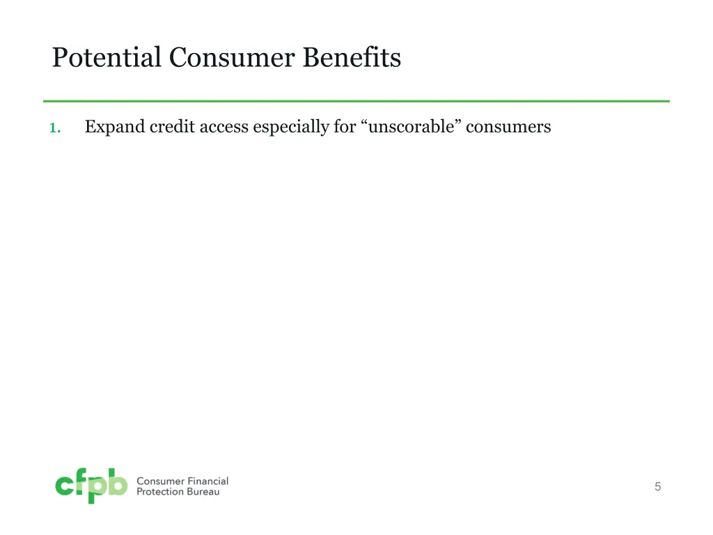 potential consumer benefits