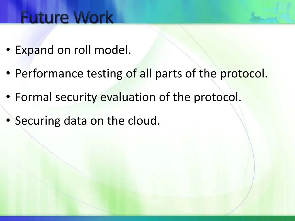 future work