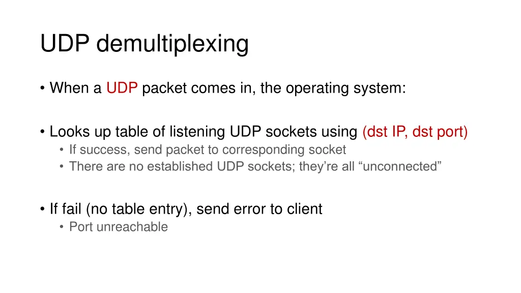 udp demultiplexing