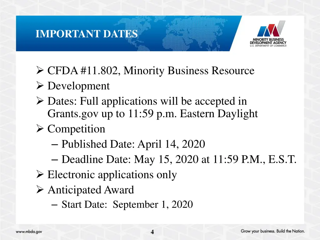 important dates