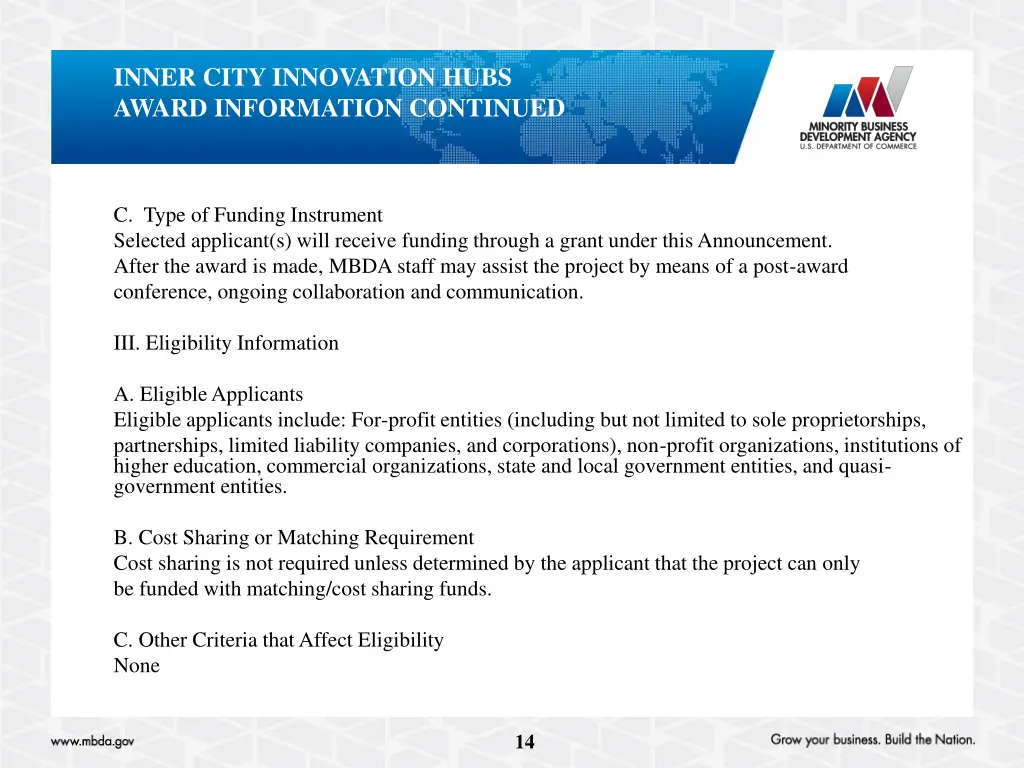 inner city innovation hubs award information 1