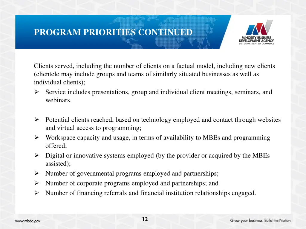 program priorities continued 2