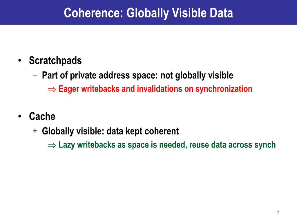 coherence globally visible data