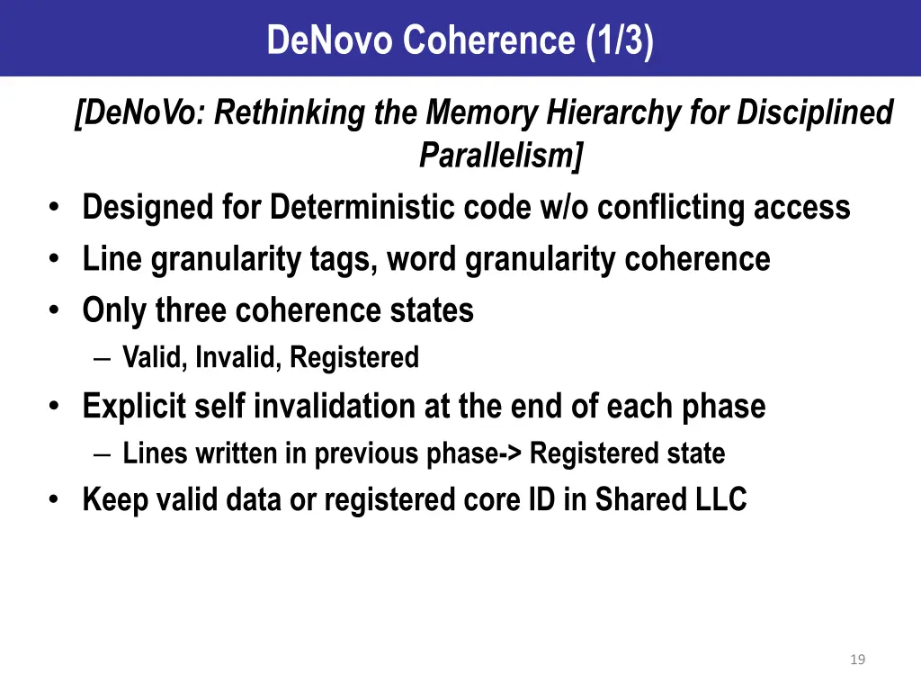 denovo coherence 1 3