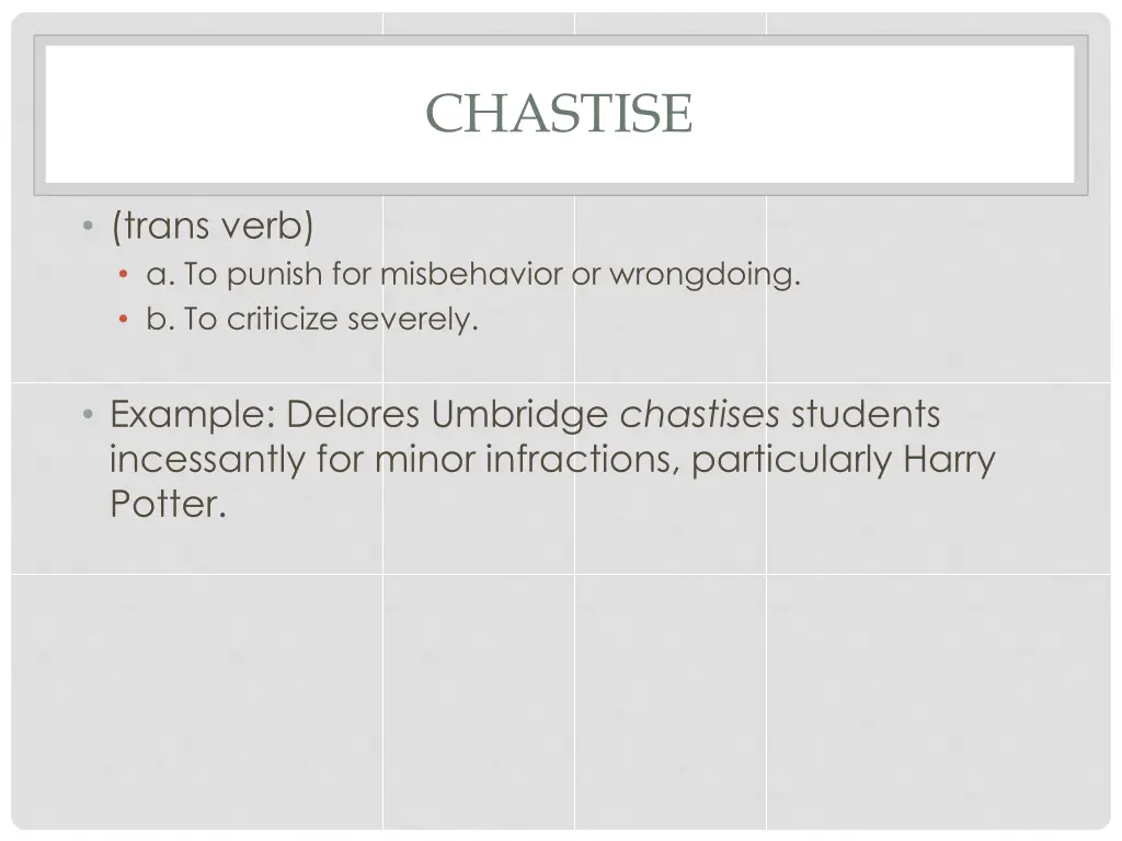 chastise