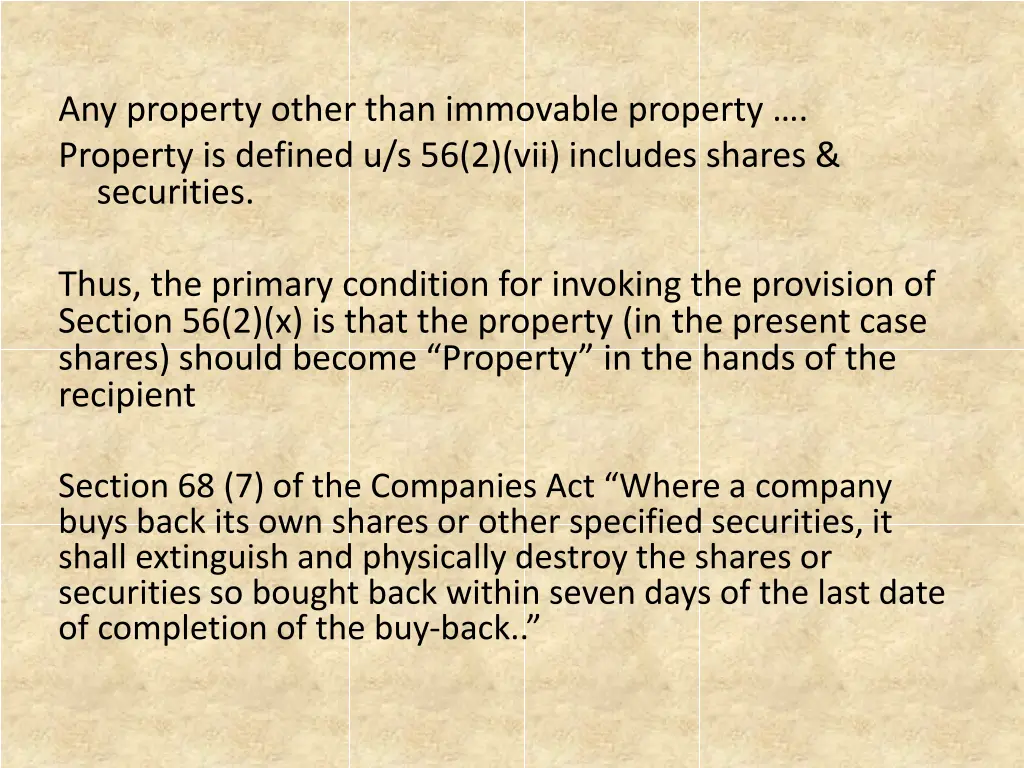 any property other than immovable property