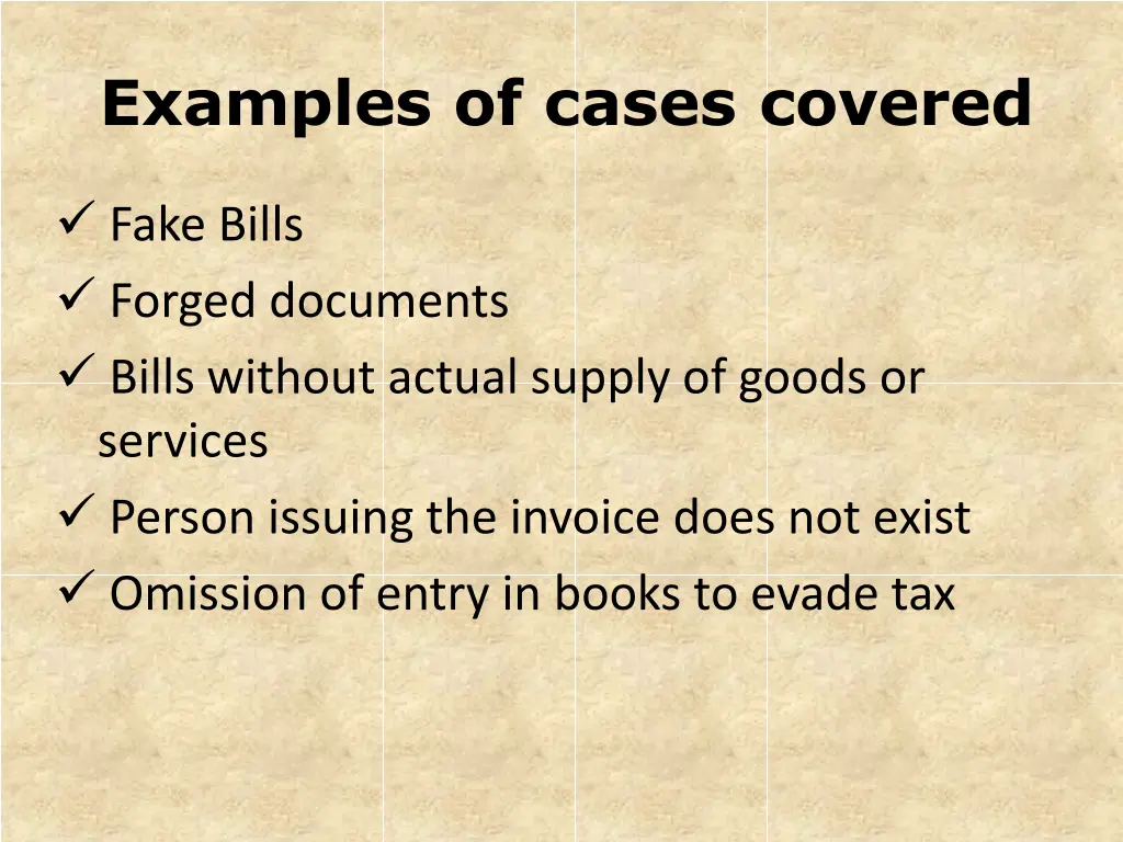 examples of cases covered