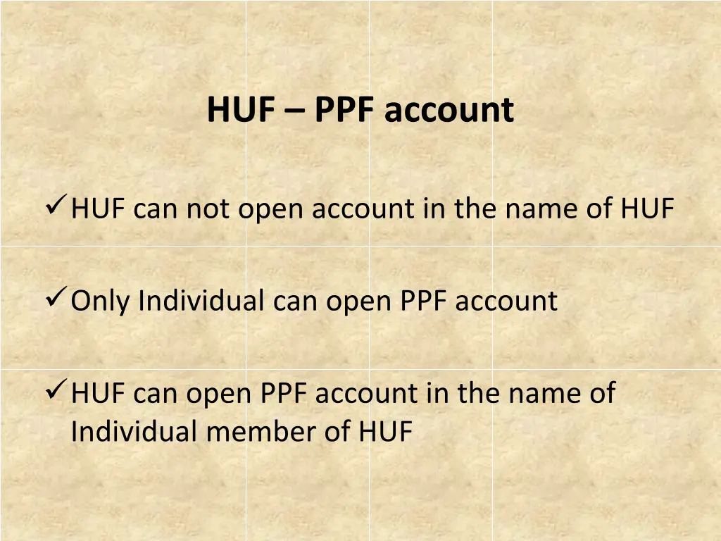 huf ppf account
