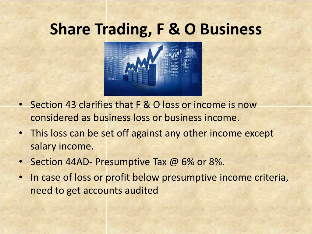 share trading f o business