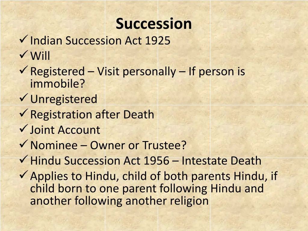 succession