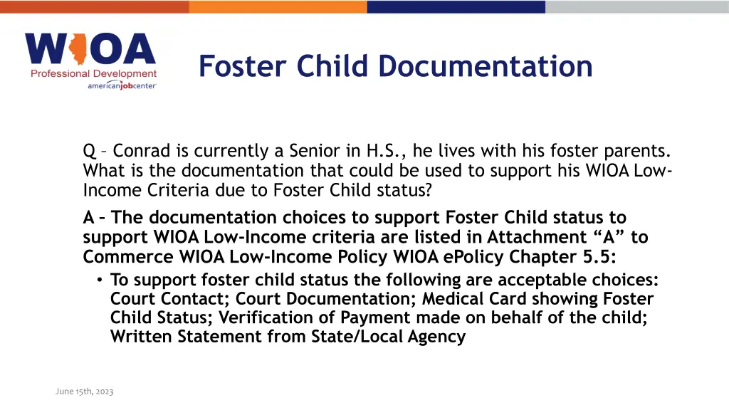 foster child documentation