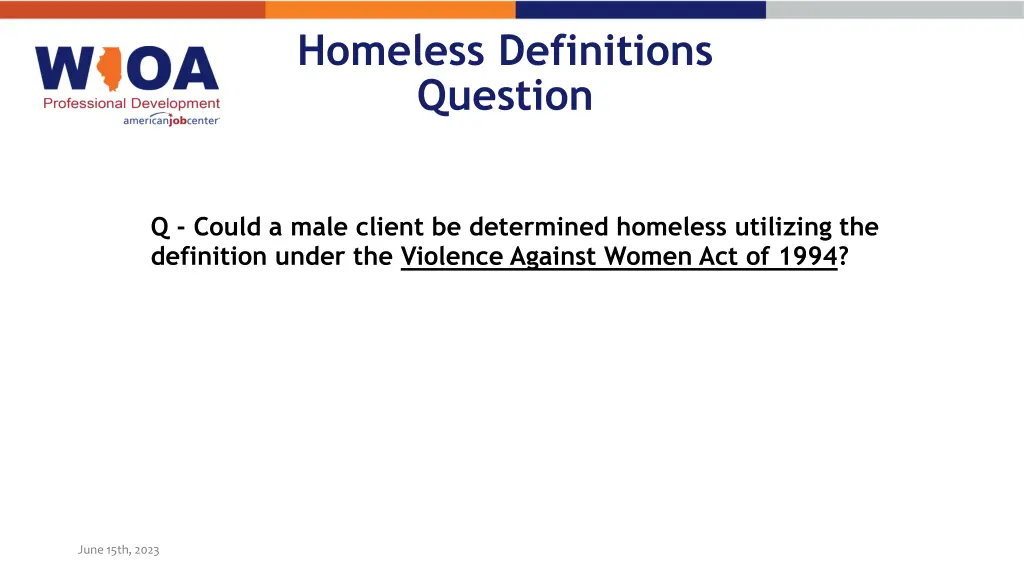 homeless definitions question