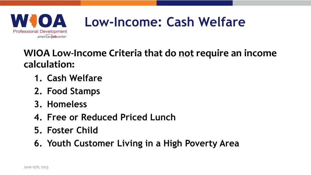 low income cash welfare
