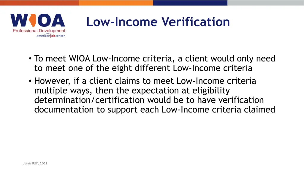 low income verification