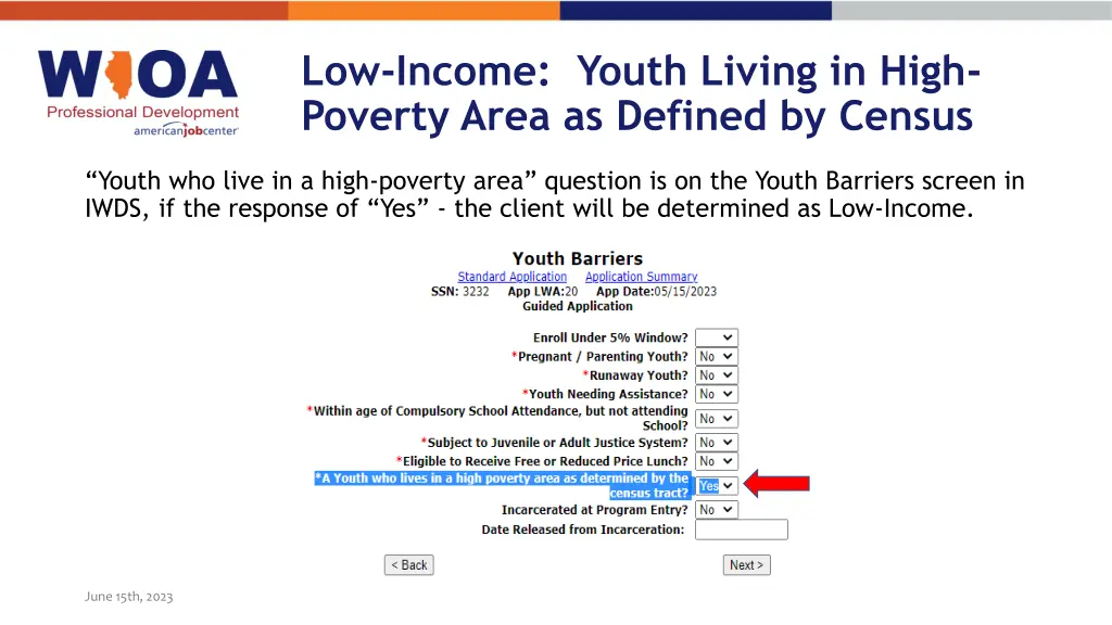 low income youth living in high poverty area