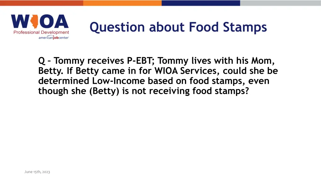 question about food stamps