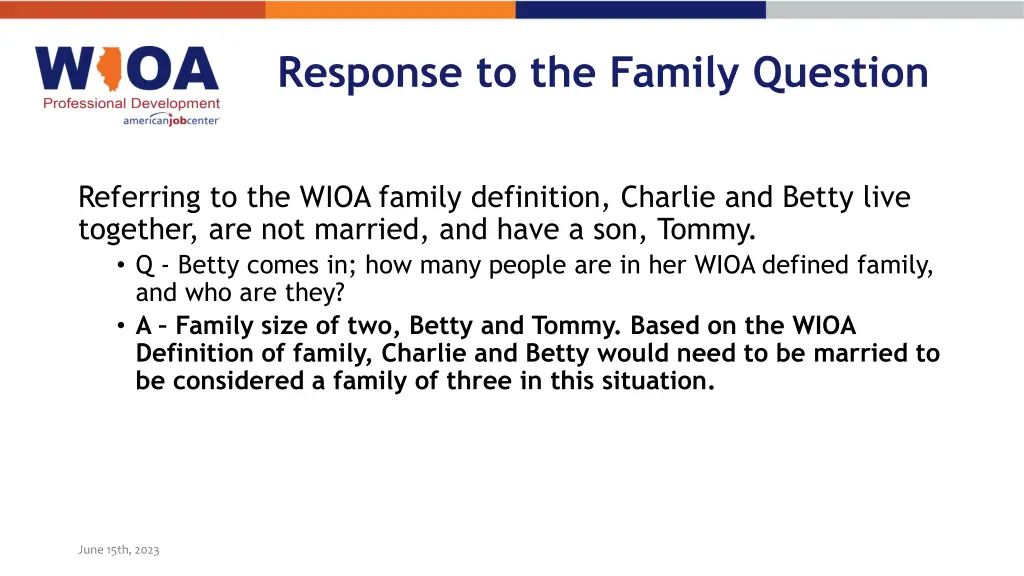 response to the family question