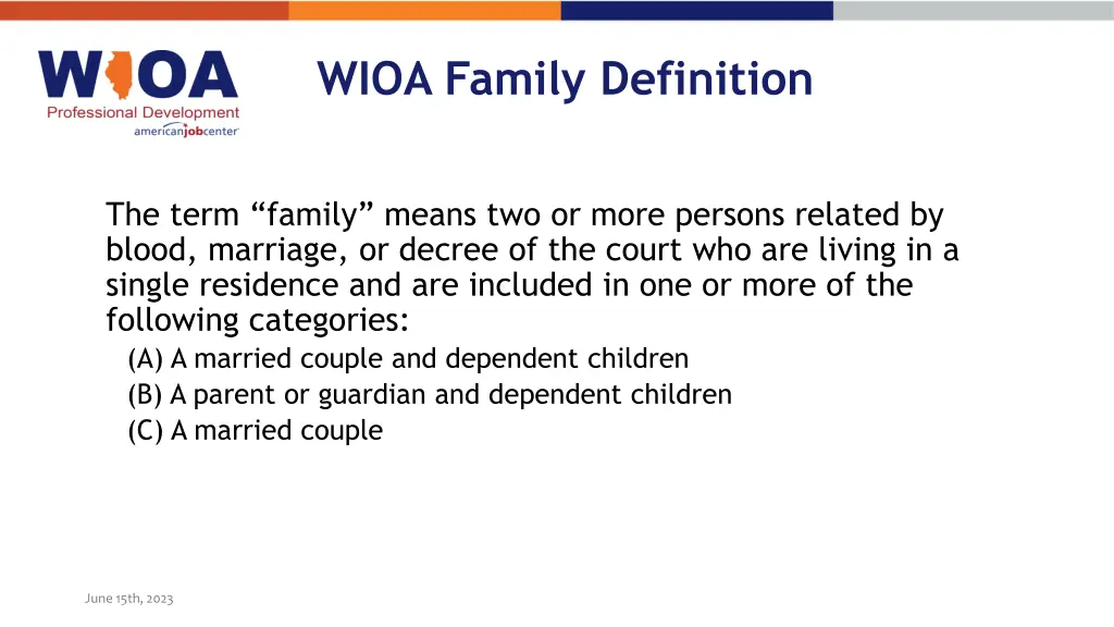 wioa family definition