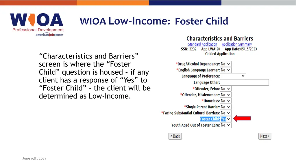 wioa low income foster child