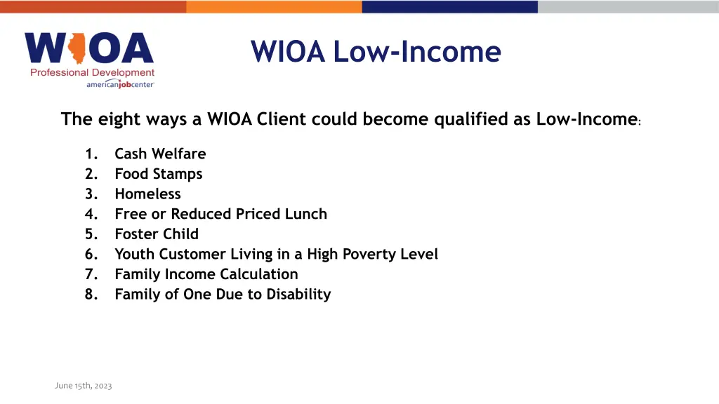 wioa low income