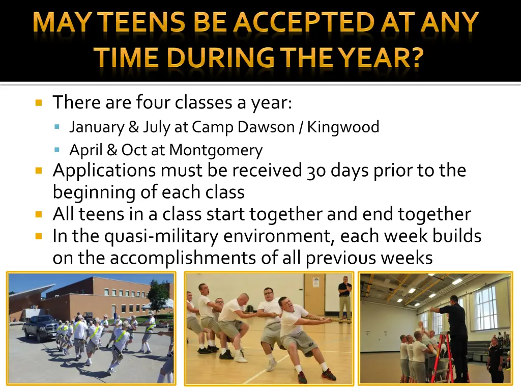 there are four classes a year january july