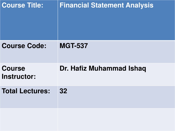 course title