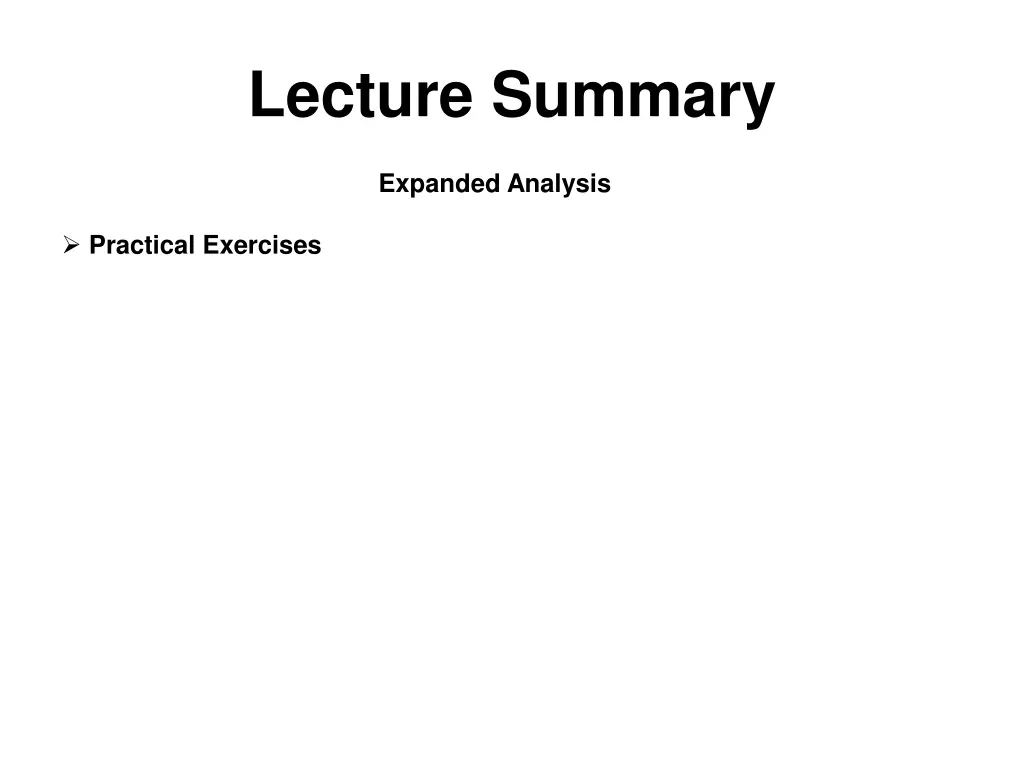 lecture summary