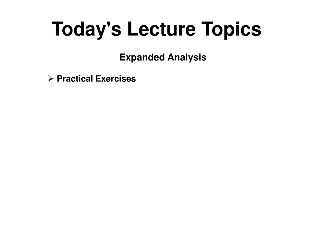 today s lecture topics