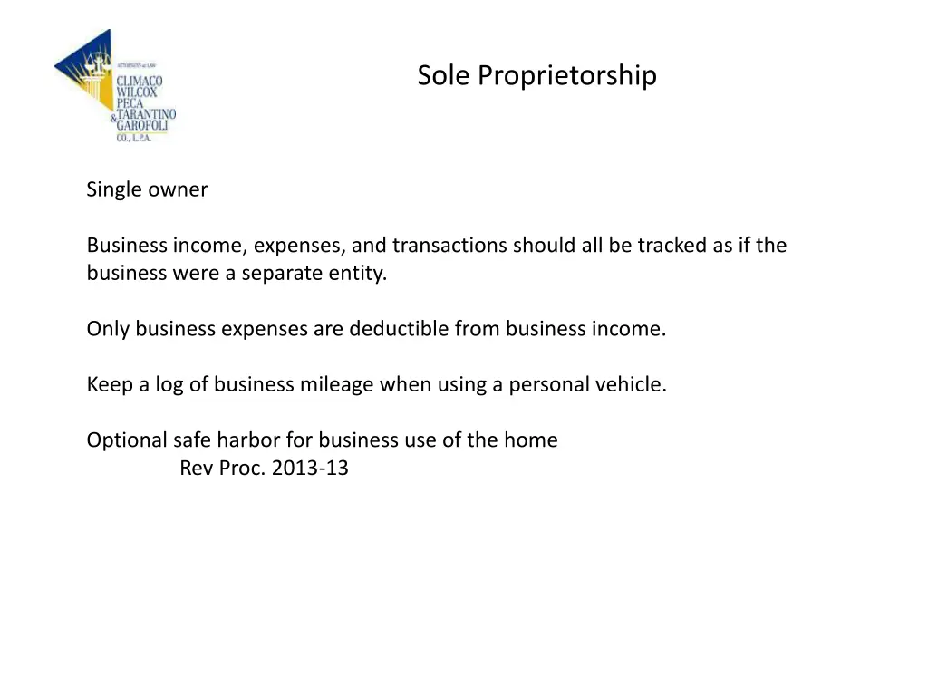 sole proprietorship