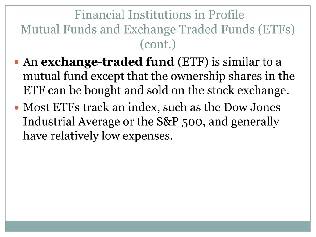 financial institutions in profile mutual funds 2
