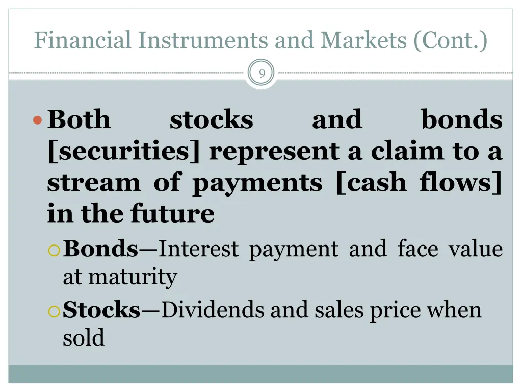 financial instruments and markets cont 3