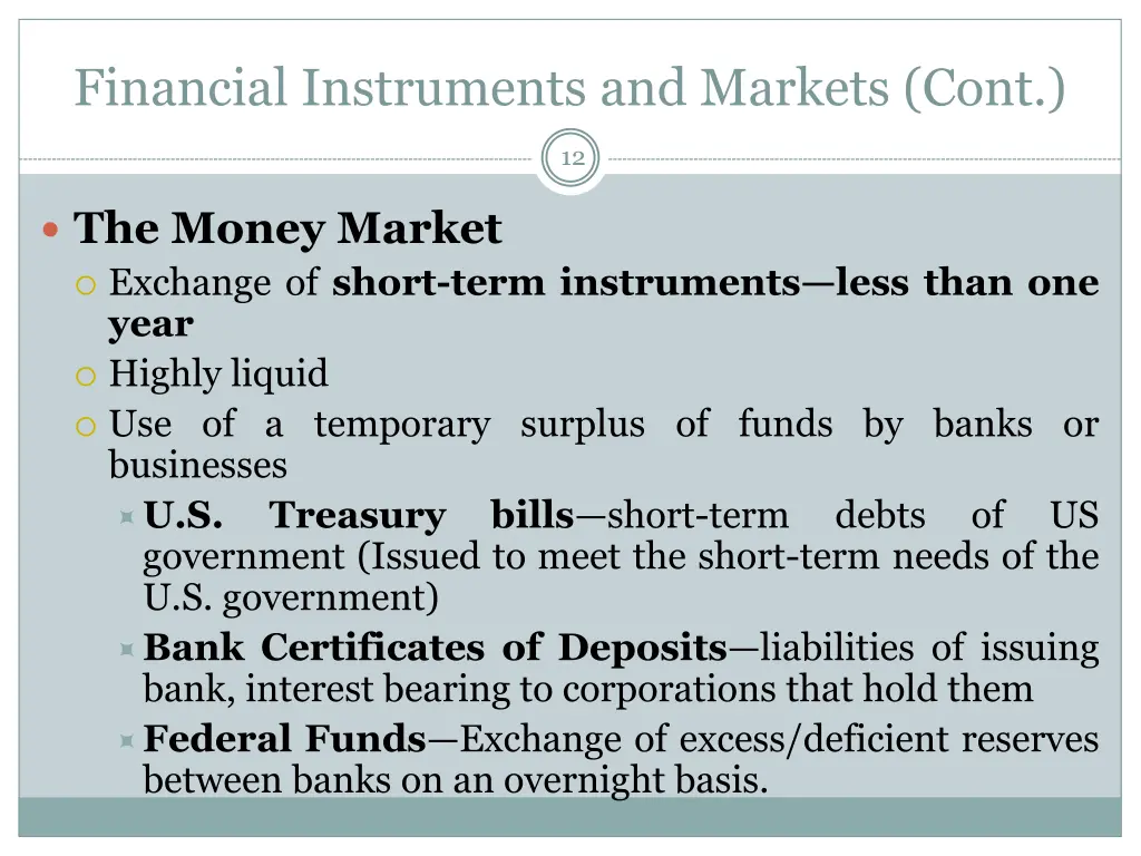 financial instruments and markets cont 6