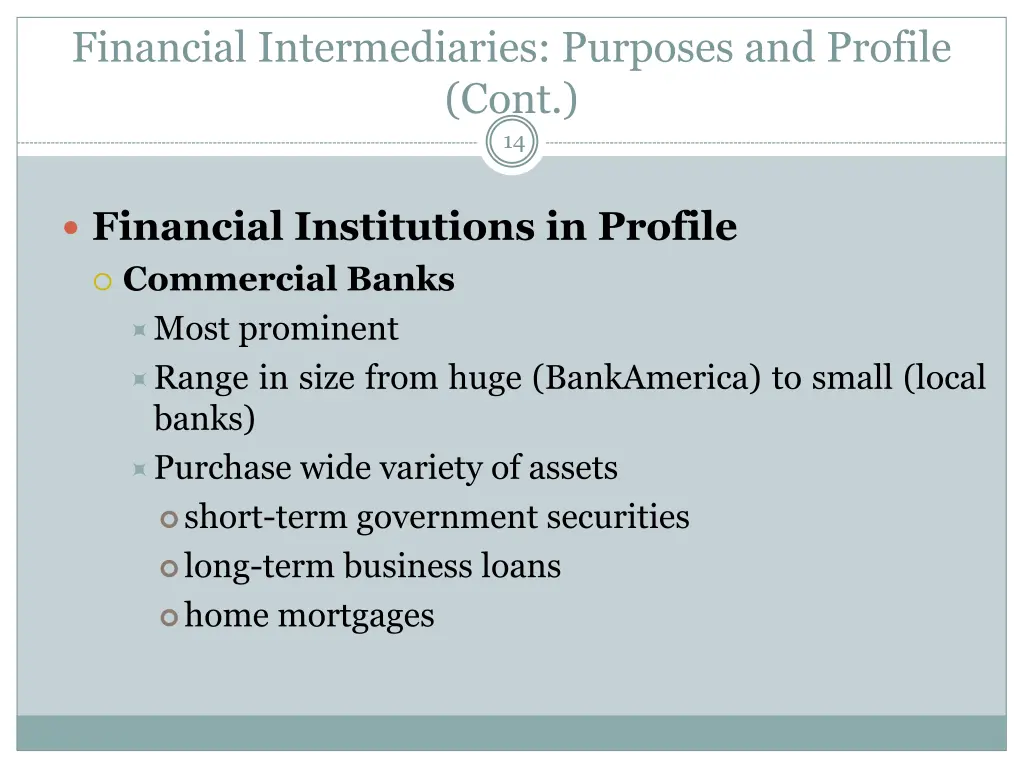 financial intermediaries purposes and profile 1
