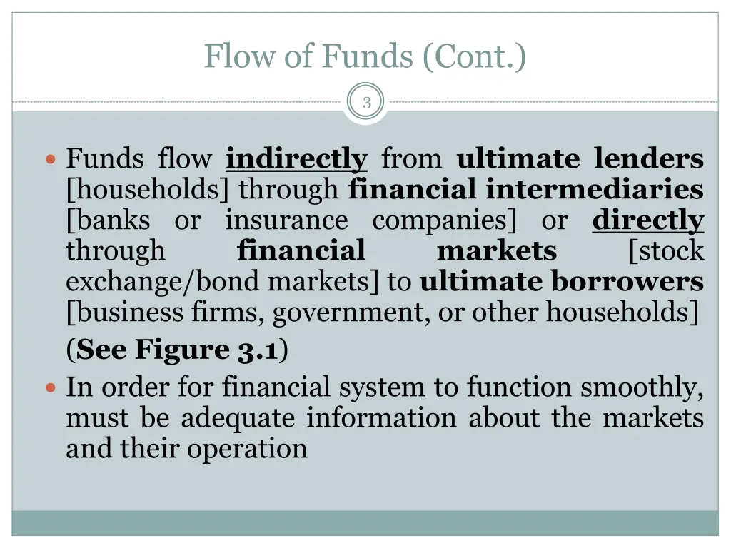 flow of funds cont