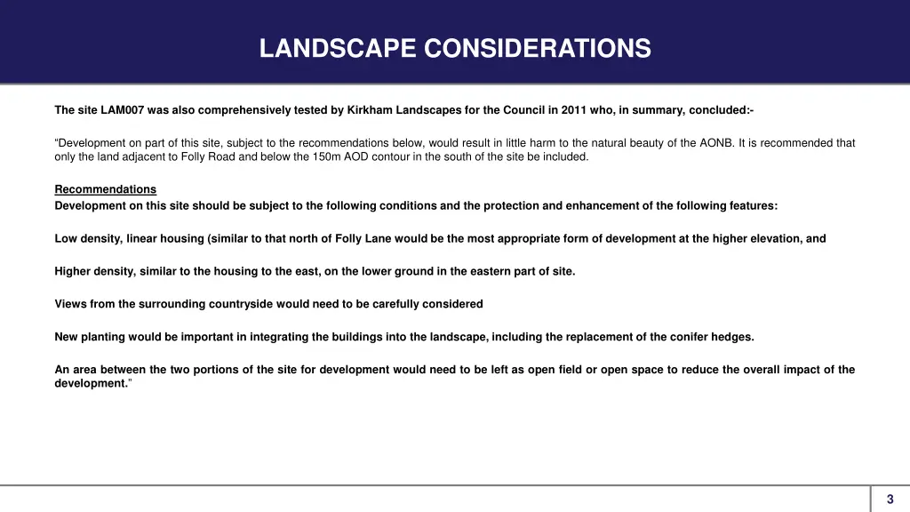 landscape considerations