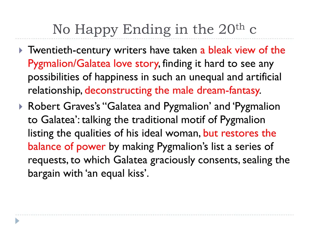 no happy ending in the 20 th c