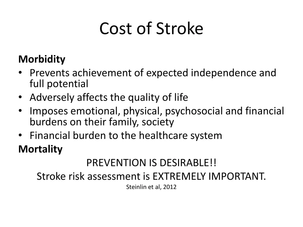 cost of stroke