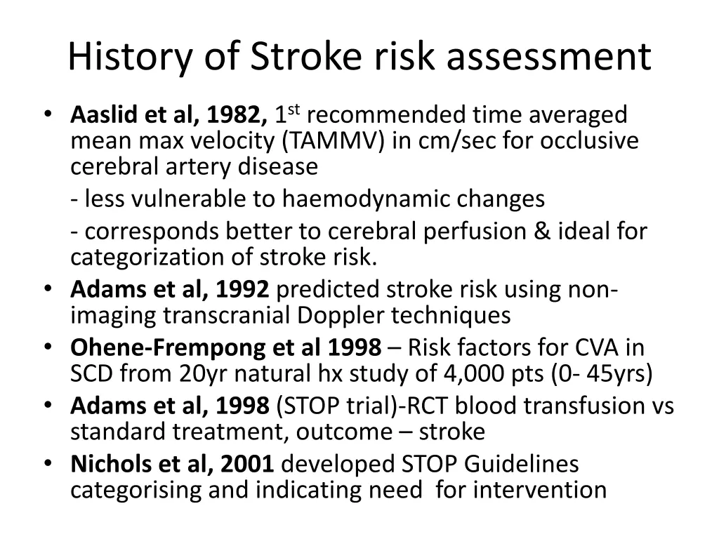 history of stroke risk assessment