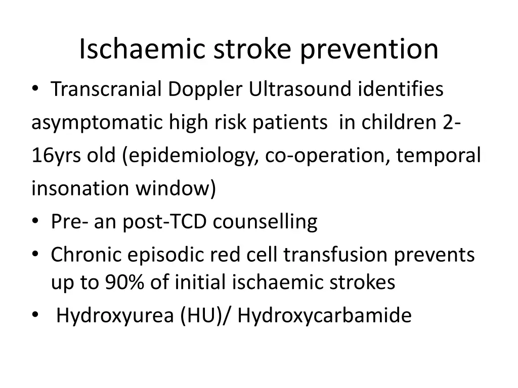 ischaemic stroke prevention transcranial doppler