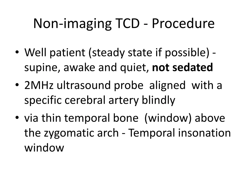 non imaging tcd procedure