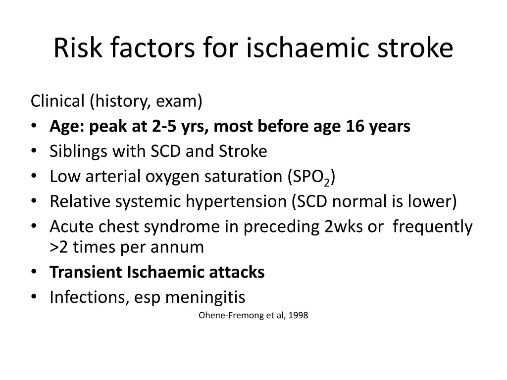 risk factors for ischaemic stroke