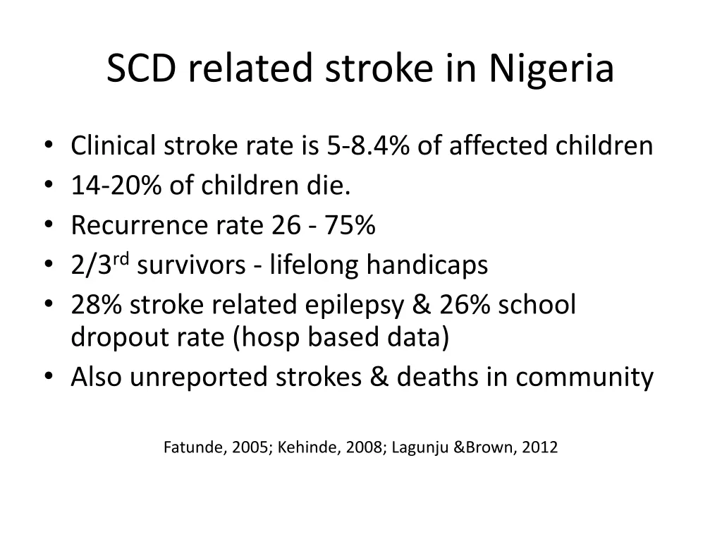 scd related stroke in nigeria