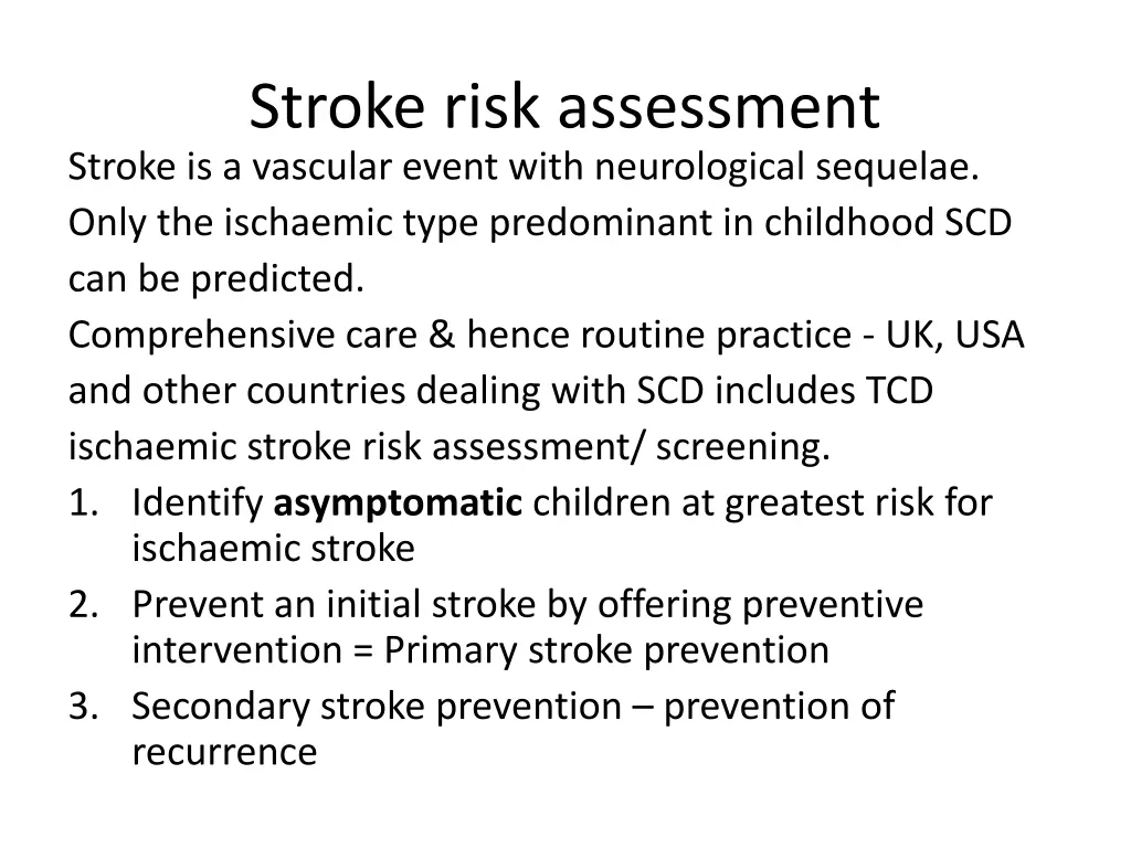 stroke risk assessment stroke is a vascular event