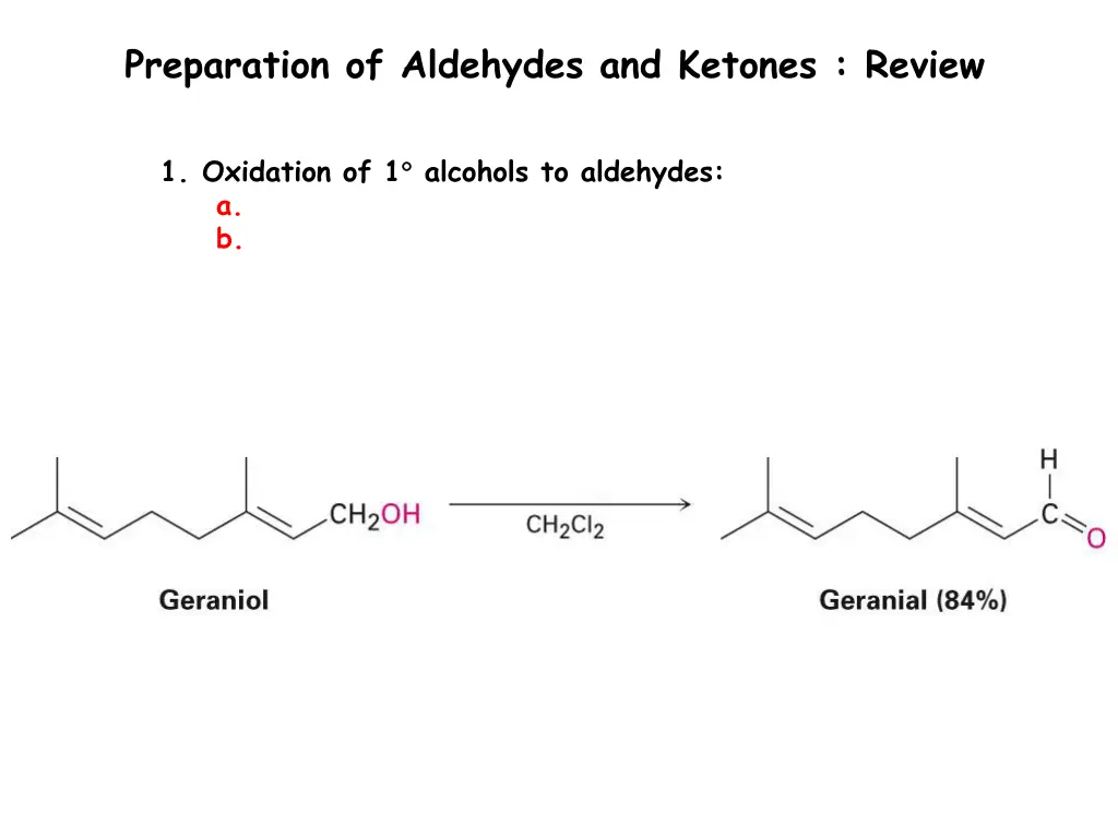 preparation of aldehydes and ketones review