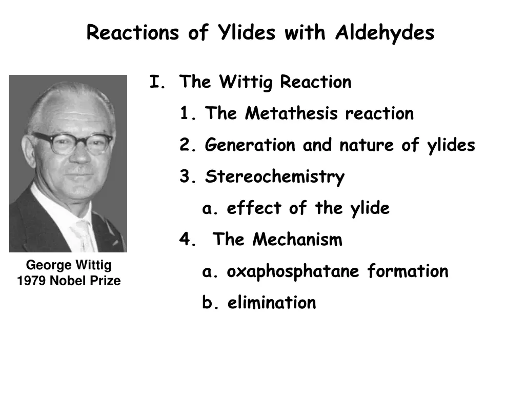 reactions of ylides with aldehydes 3