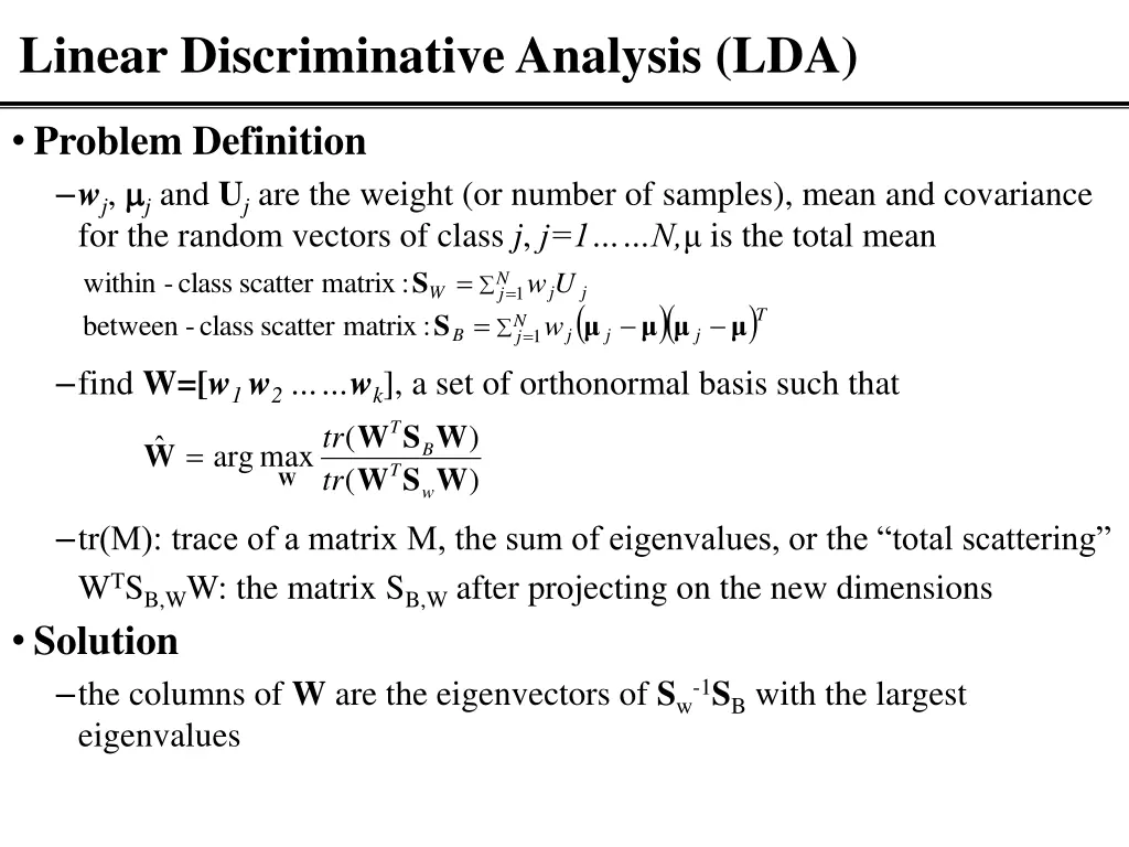 linear discriminative analysis lda 1