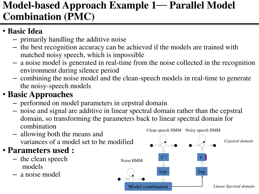 model based approach example 1 combination pmc