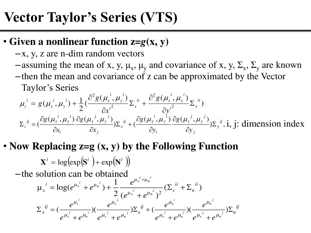 vector taylor s series vts